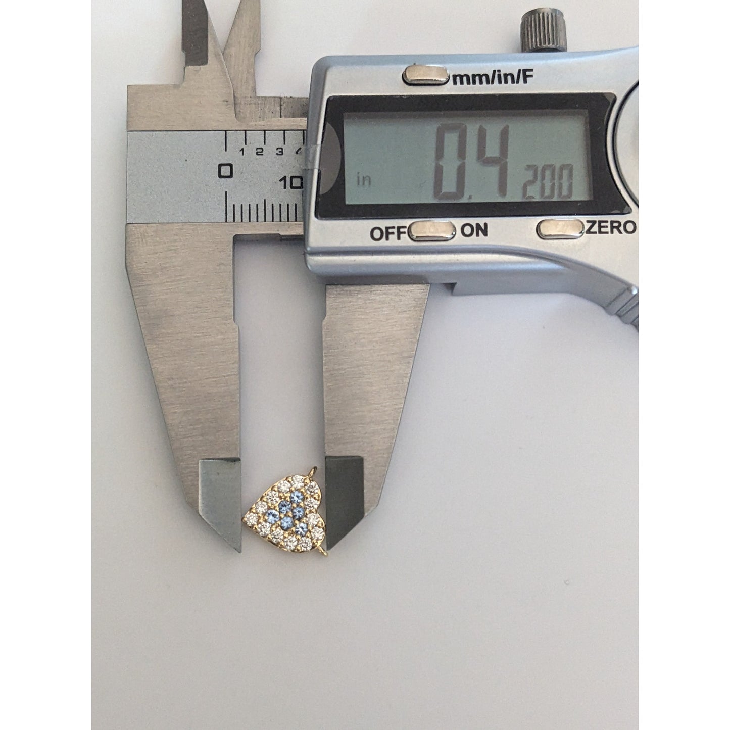 Custom 18k Yellow Gold Mini Heart Benitoites and Diamonds Cluster Charm Pendant
