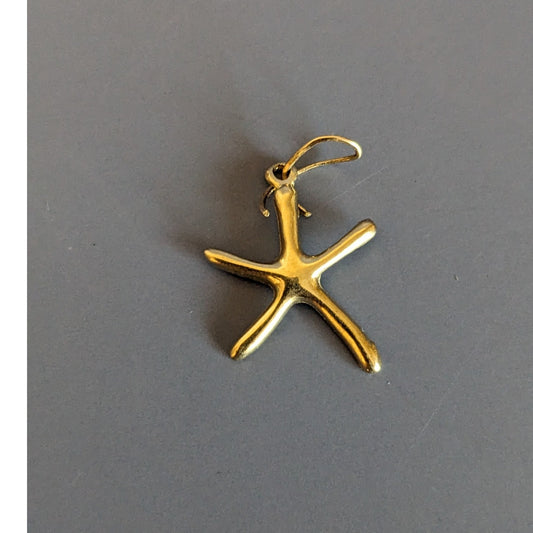 Estate 14k Solid Yellow Gold Starfish Charm
