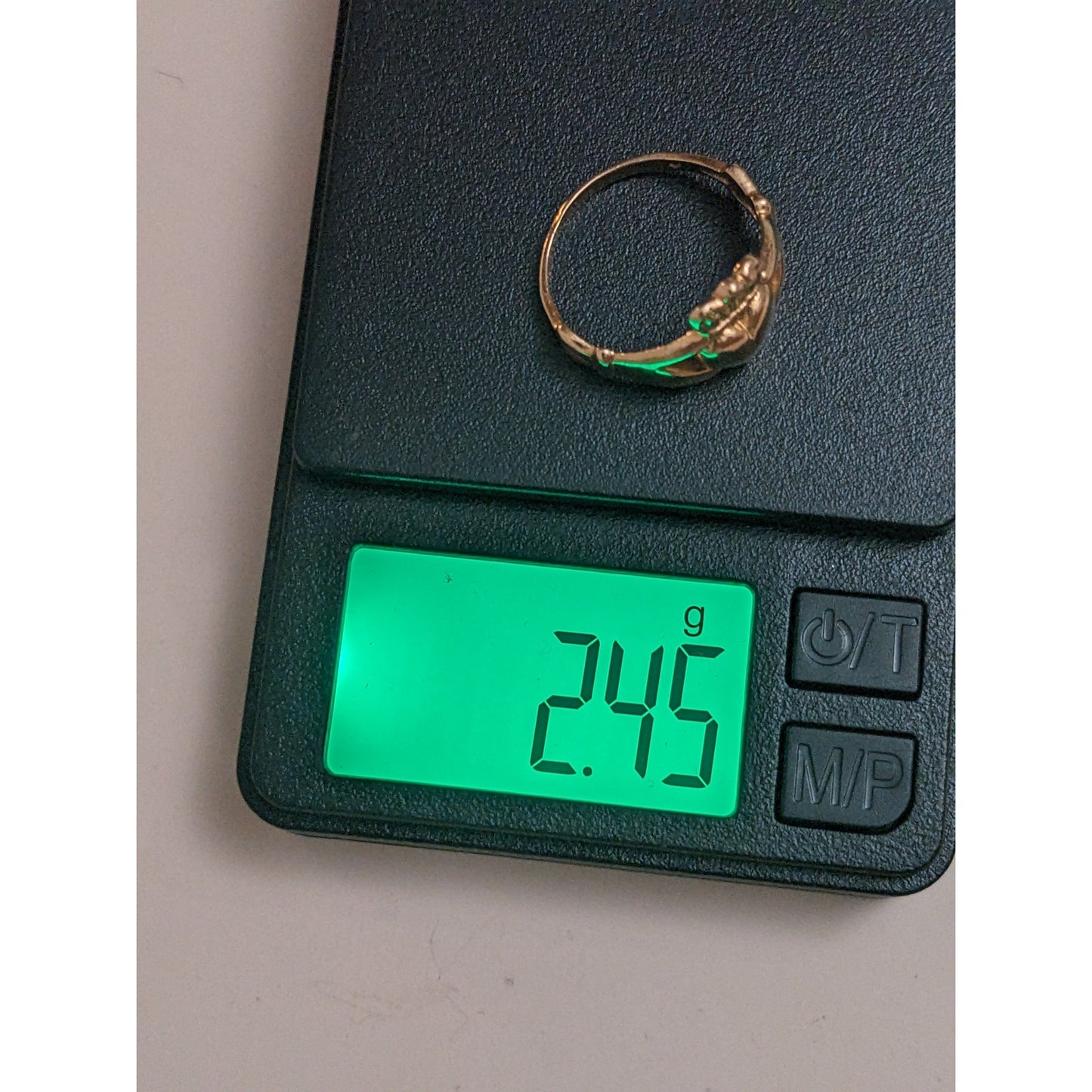 Vintage 14k Yellow Gold Fede Gimmel Claddagh Ring Size 5.75