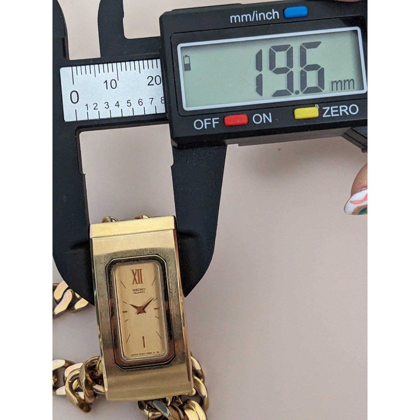 Vintage Andre Mouche Silver Tone Bangle Watch with Blue Floral Enamel Working