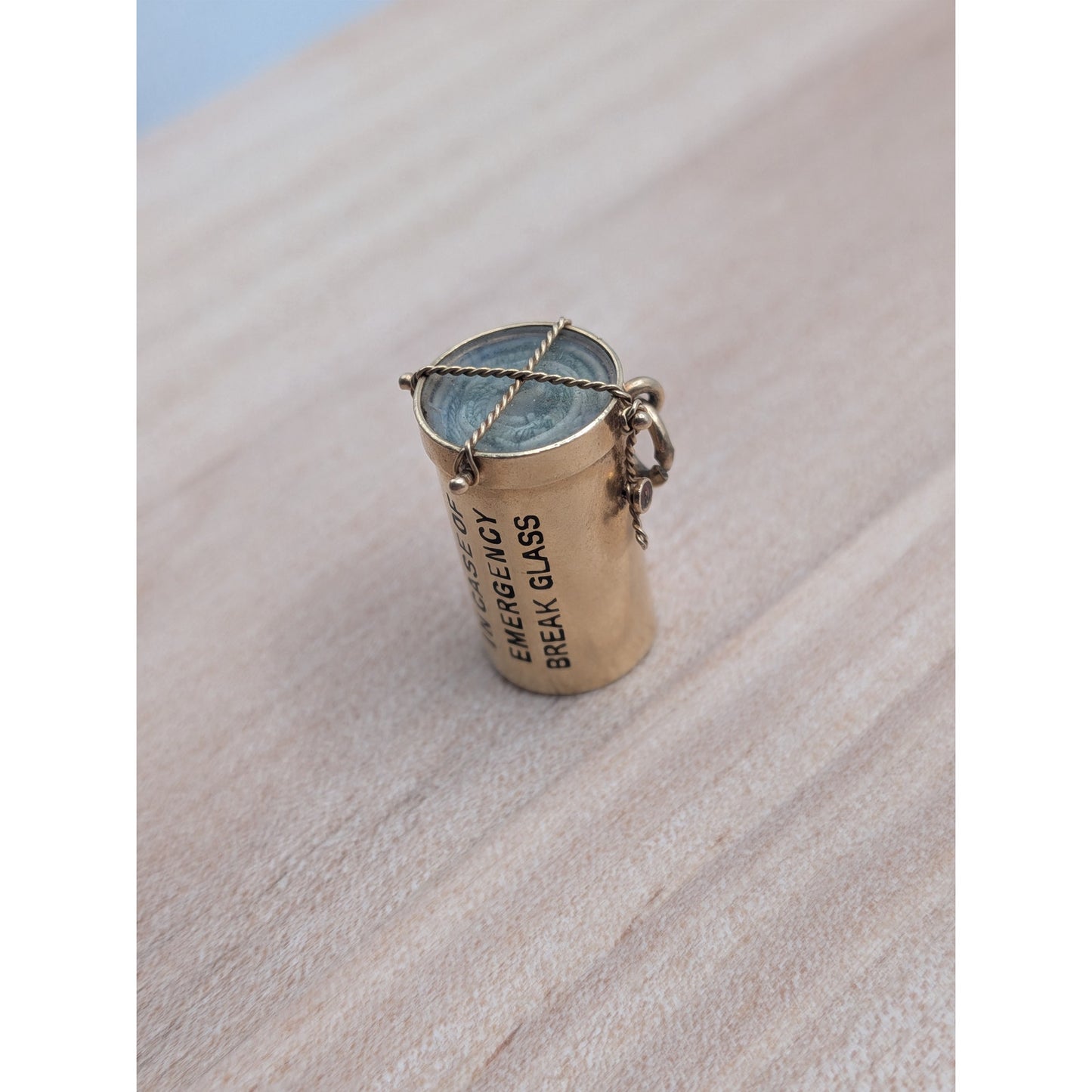 Vintage 14k Yellow Gold "In Case of Emergency Break Glass" Charm INTACT