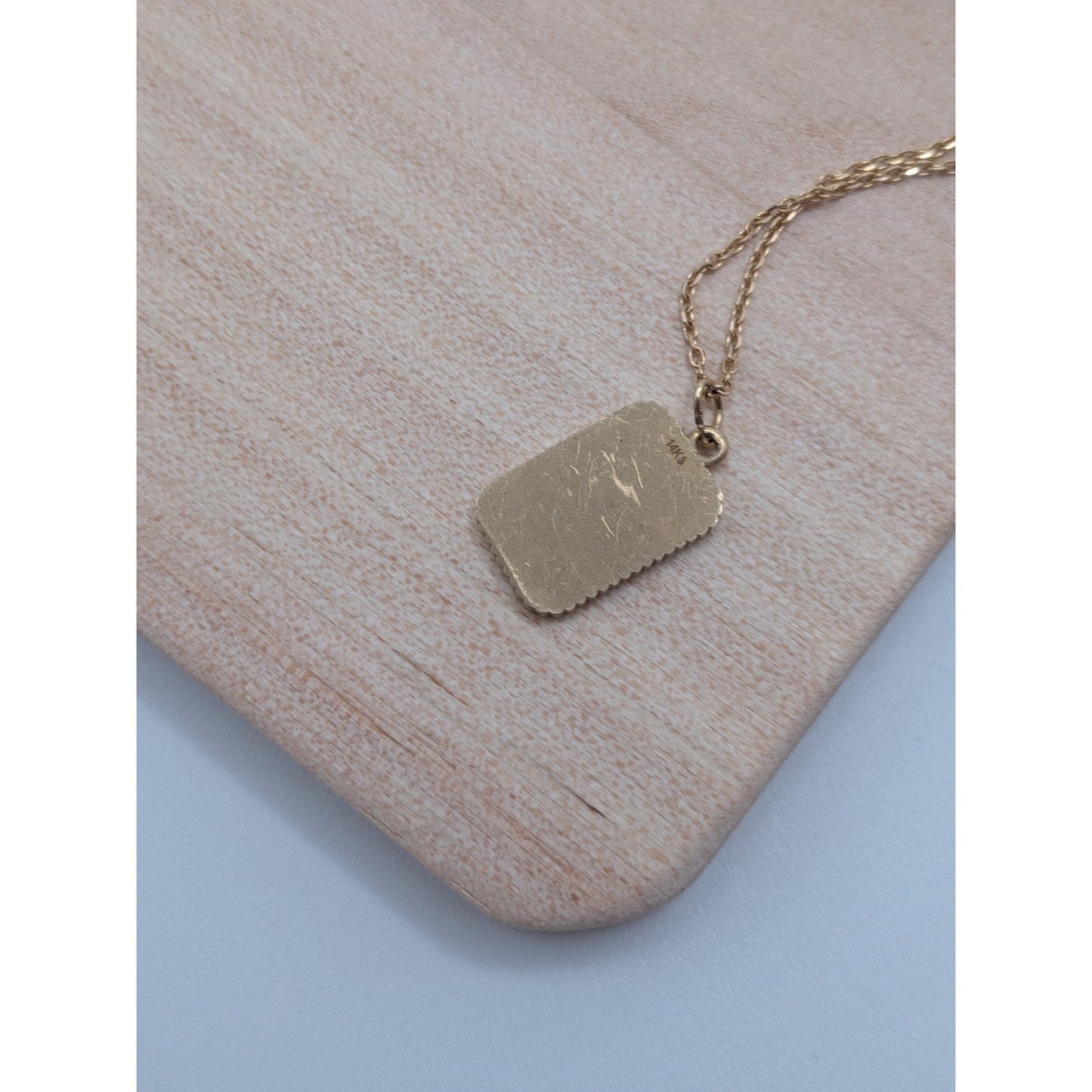 Estate 14k Yellow Gold Celestial Moon and Star Pendant Necklace