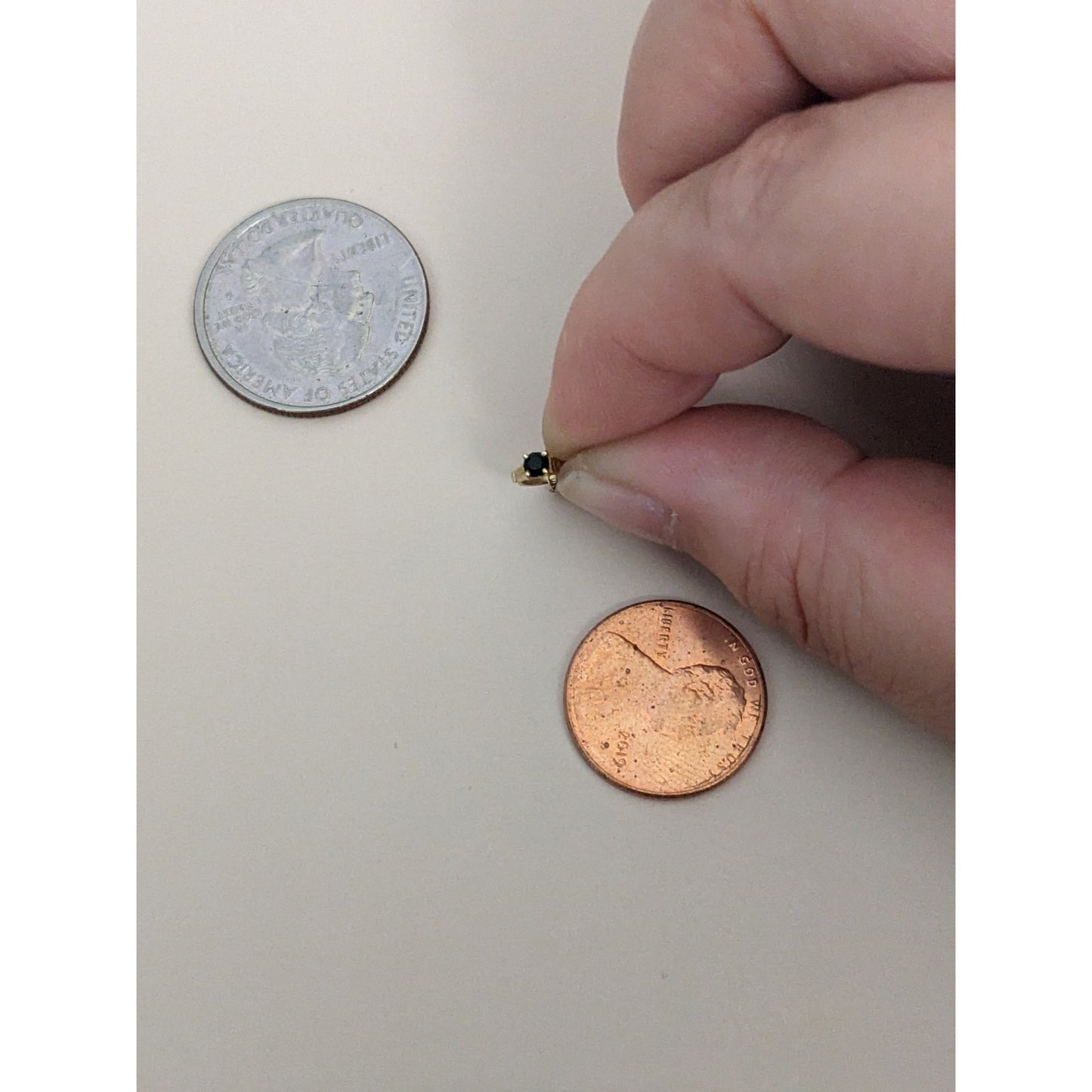 Vintage 14k Ultra Dainty Ring Charm with Necklace