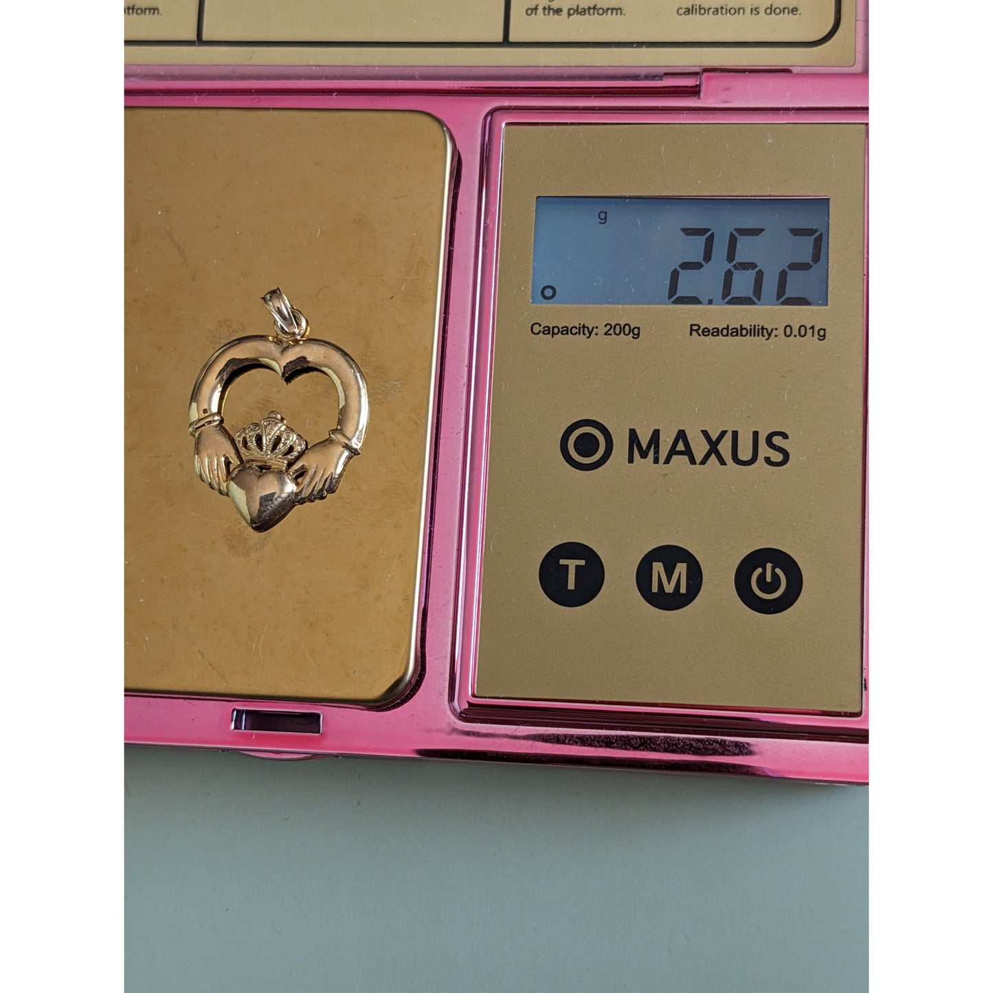 Vintage 14k Yellow Gold Claddagh Heart Pendant