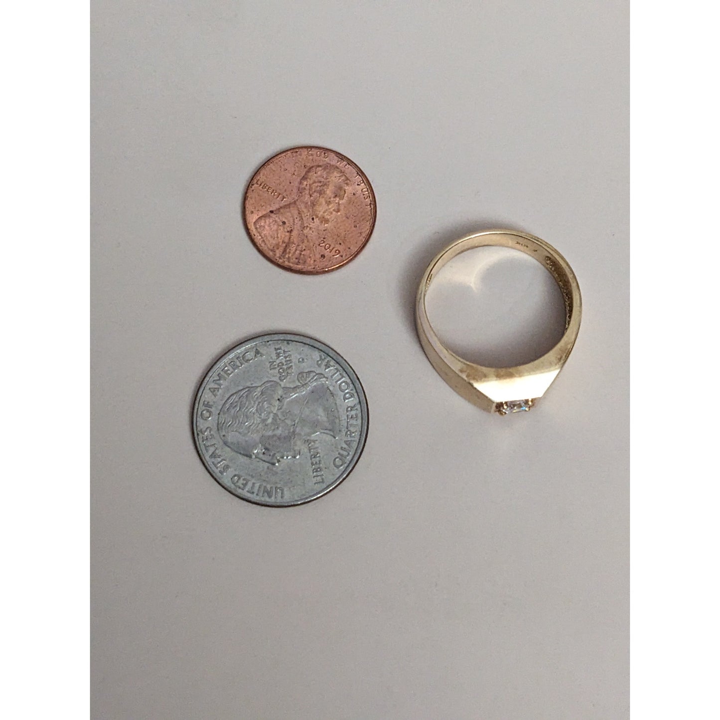 Vintage 10k Yellow Gold White Stone Accent Ring Size 10