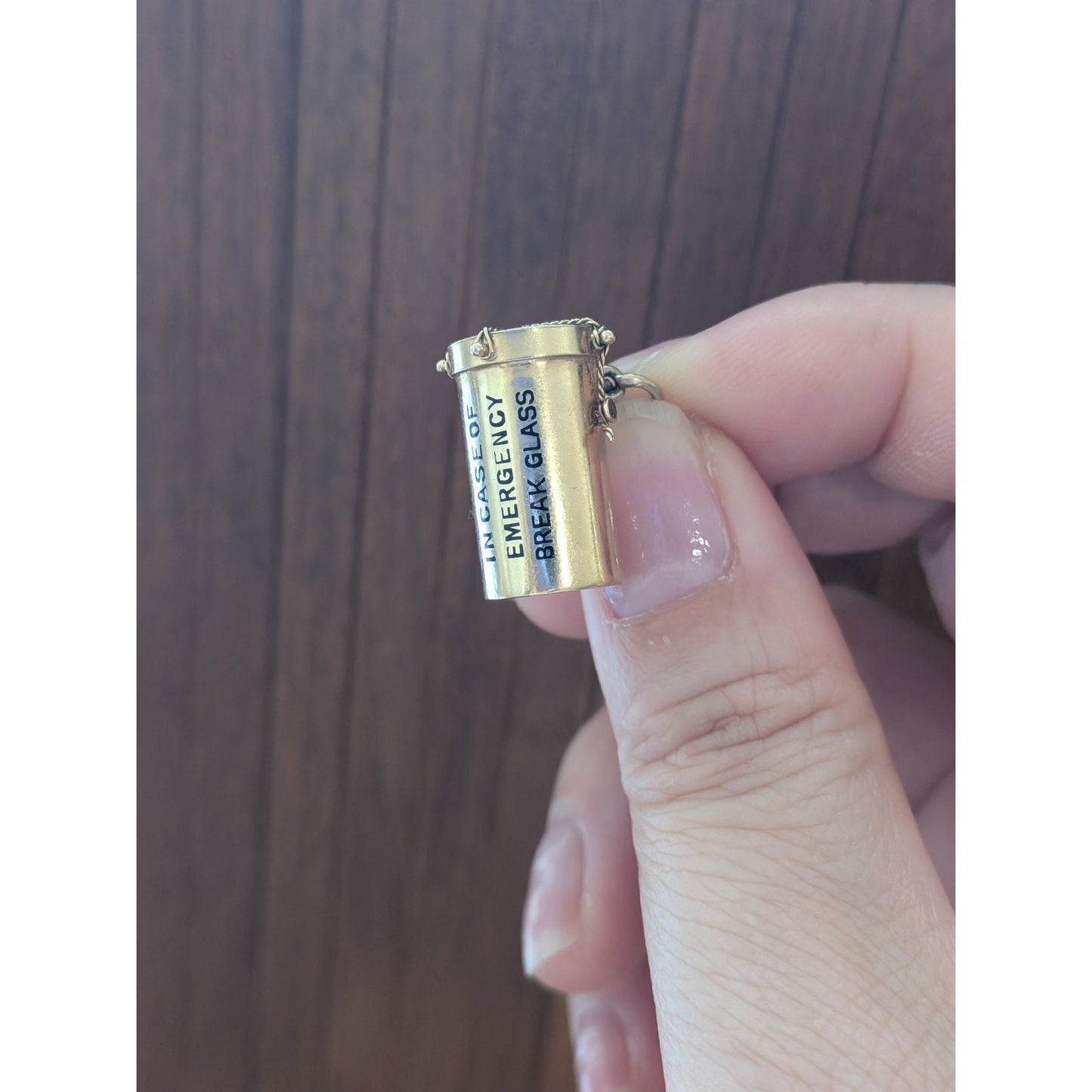Vintage 14k Yellow Gold "In Case of Emergency Break Glass" Charm INTACT