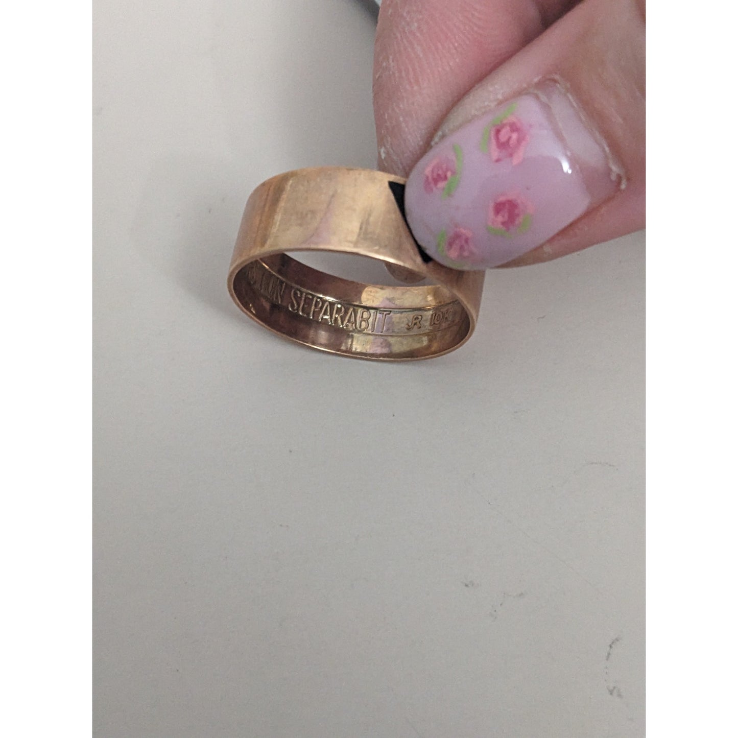 Vintage 10k Rose Gold 14th Degree Scottish Rite Masonic Ring Latin Motto Size 11