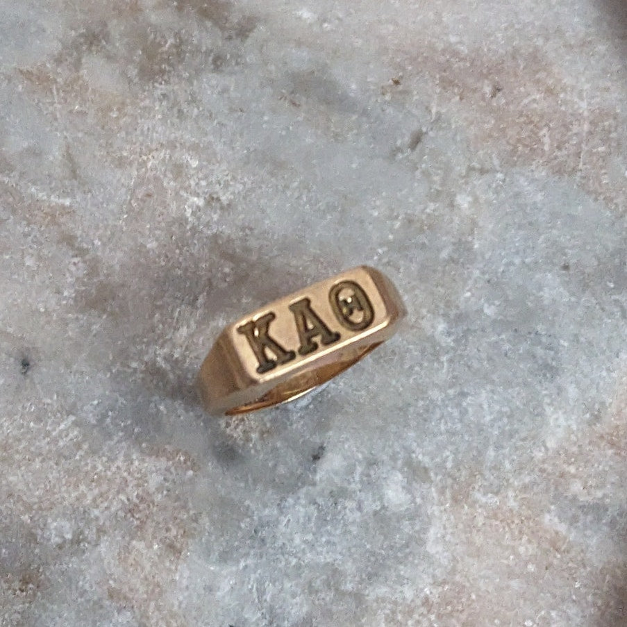 Vintage 10k Yellow Gold Kappa Alpha Theta Ring Size 4