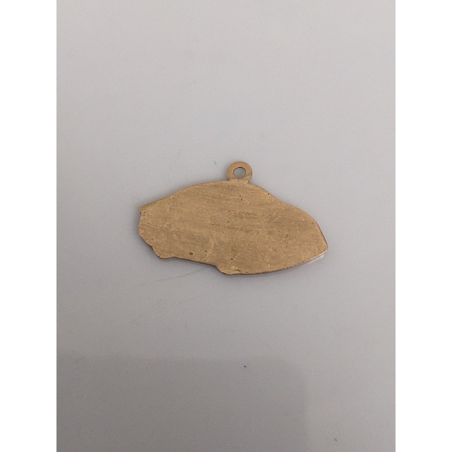 Estate 14k Yellow Gold with Black Enamel Nascar Thunderbird Pendant