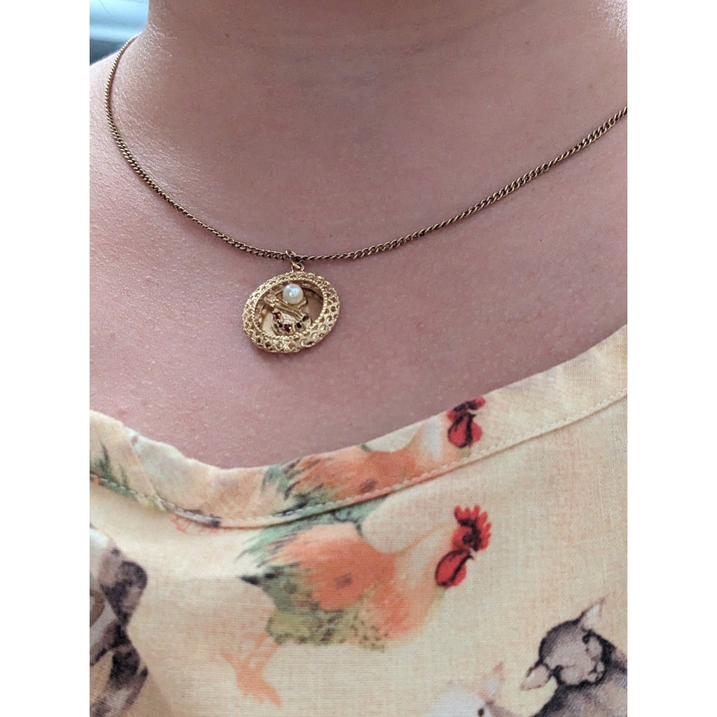 Vintage 14k Yellow Gold Art Paint Pallet Charm with Gems Pendant