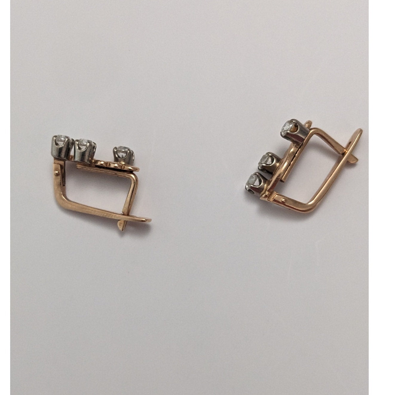 Vintage 1980s 14k Gold With Accent Stones Earrings
