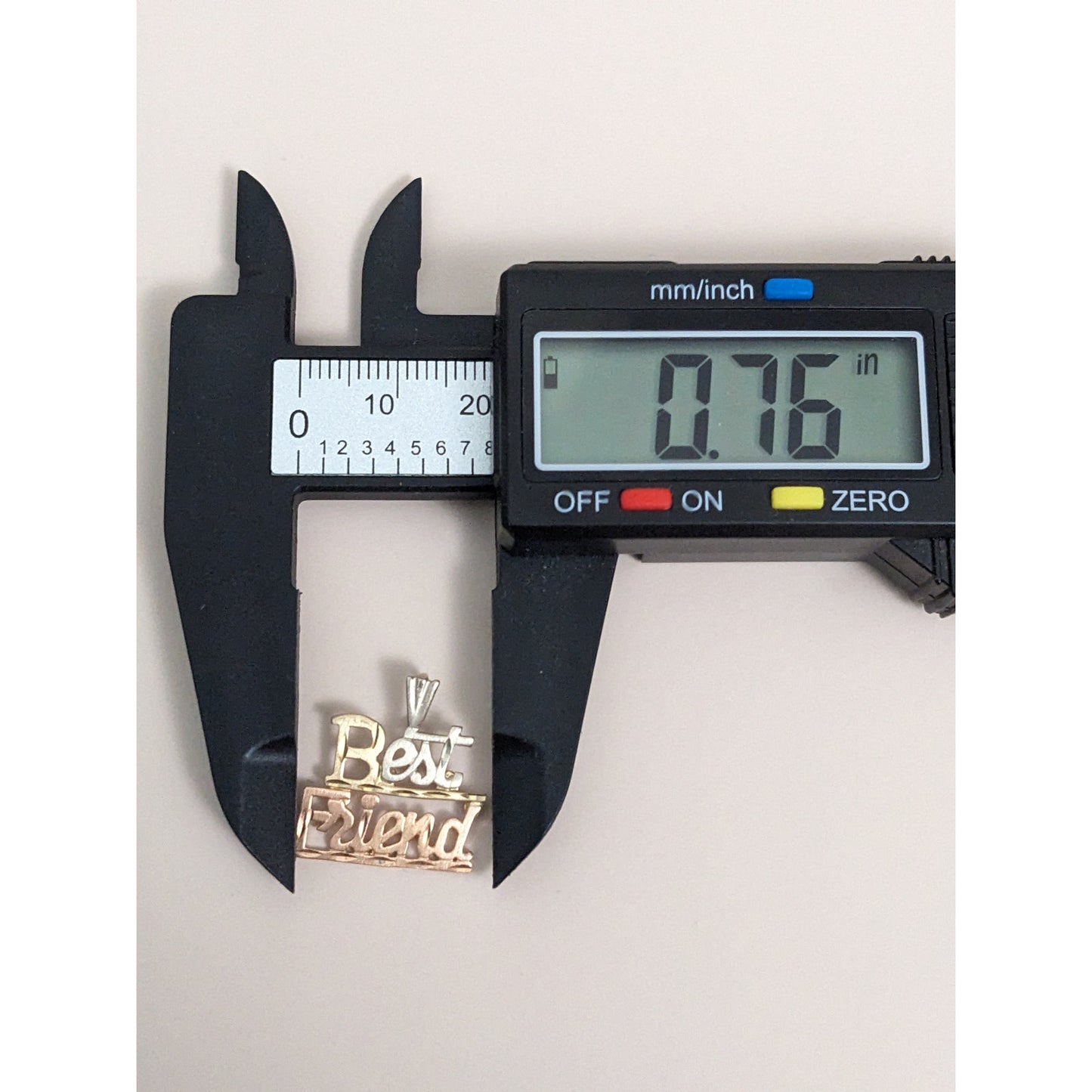 Vintage 14k Tri-Gold "Best Friend" Charm Pendant