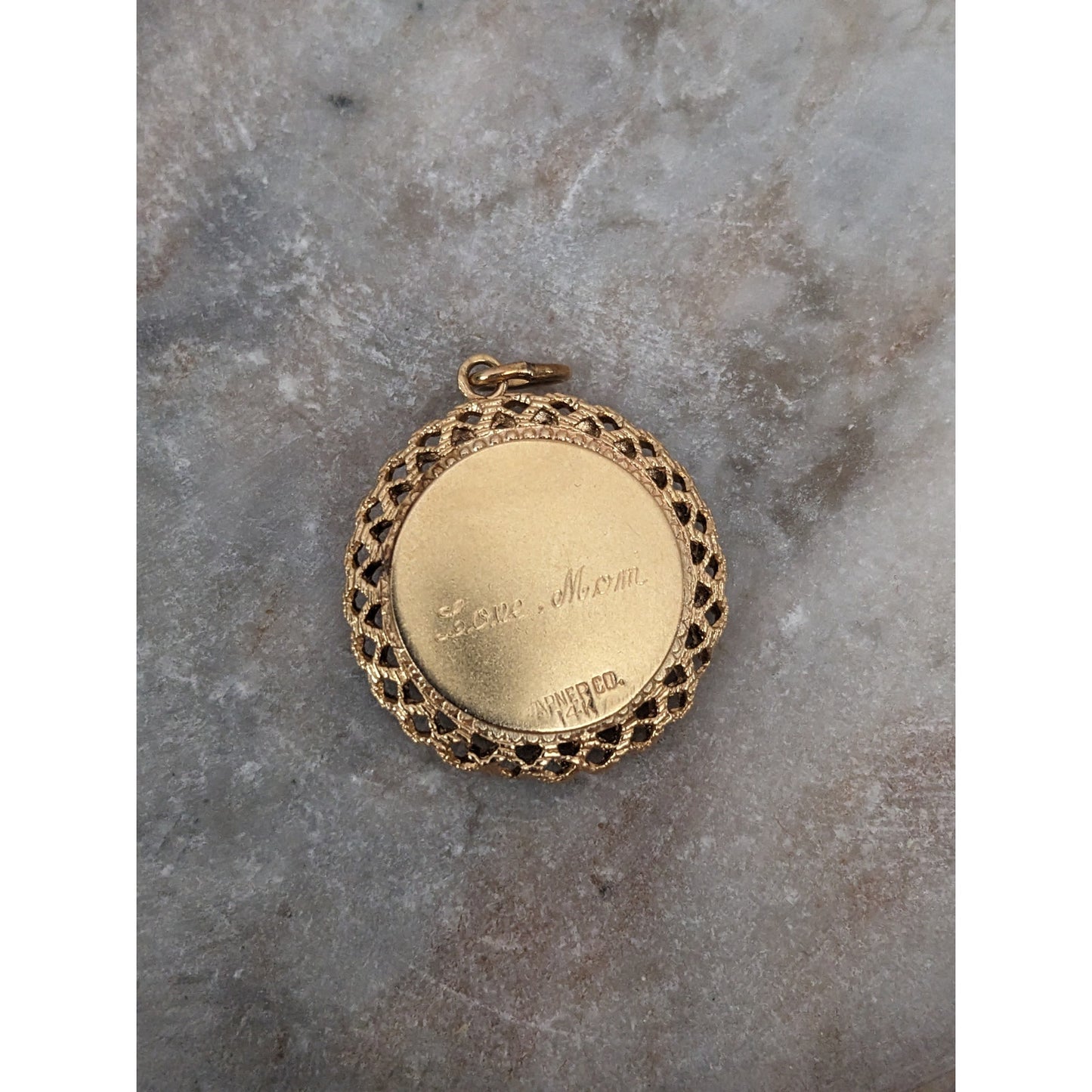 Vintage 14k Yellow Gold Art Paint Pallet Charm with Gems Pendant