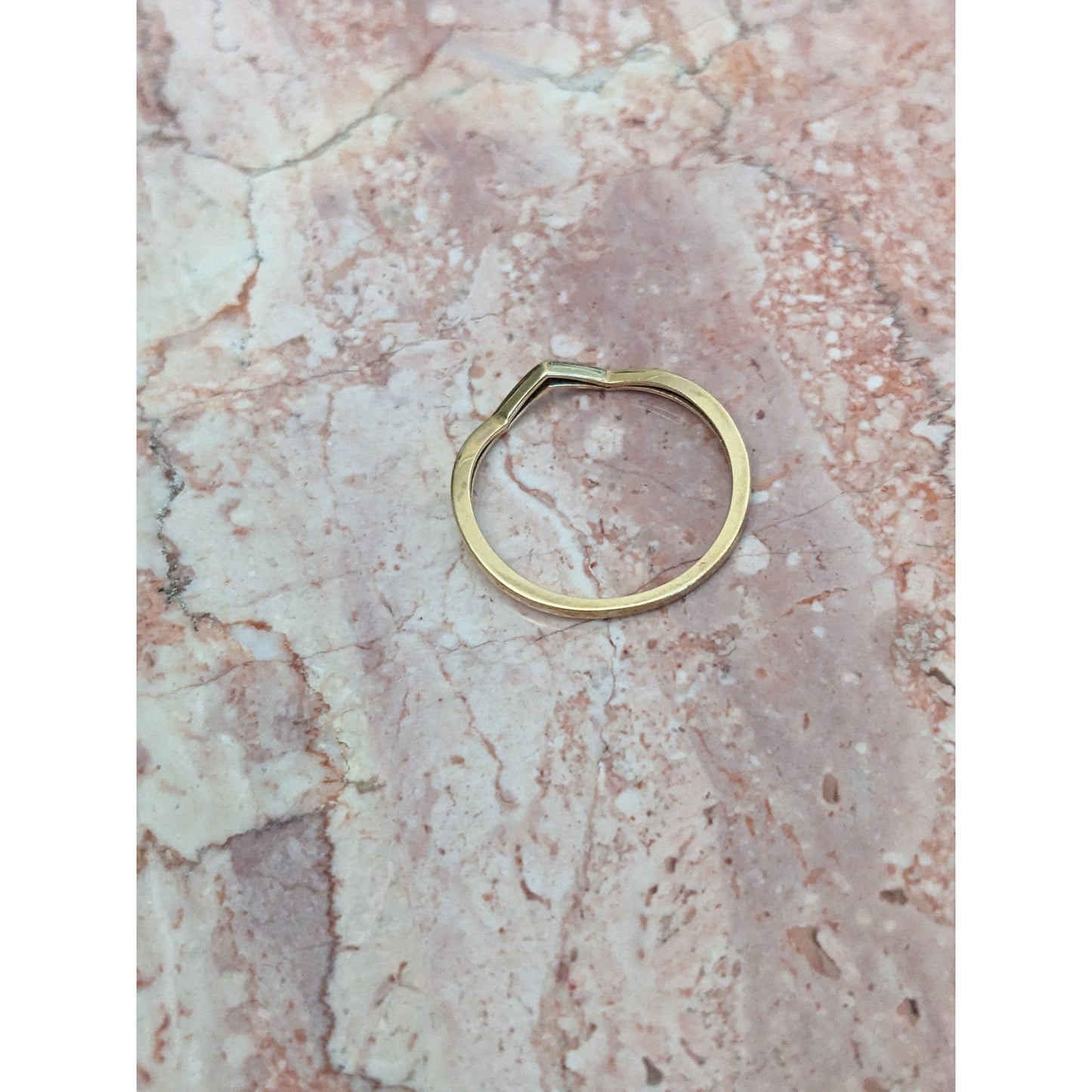 Estate 14k Yellow Gold Chevron V Shaped Ring Size 7 1.53mm