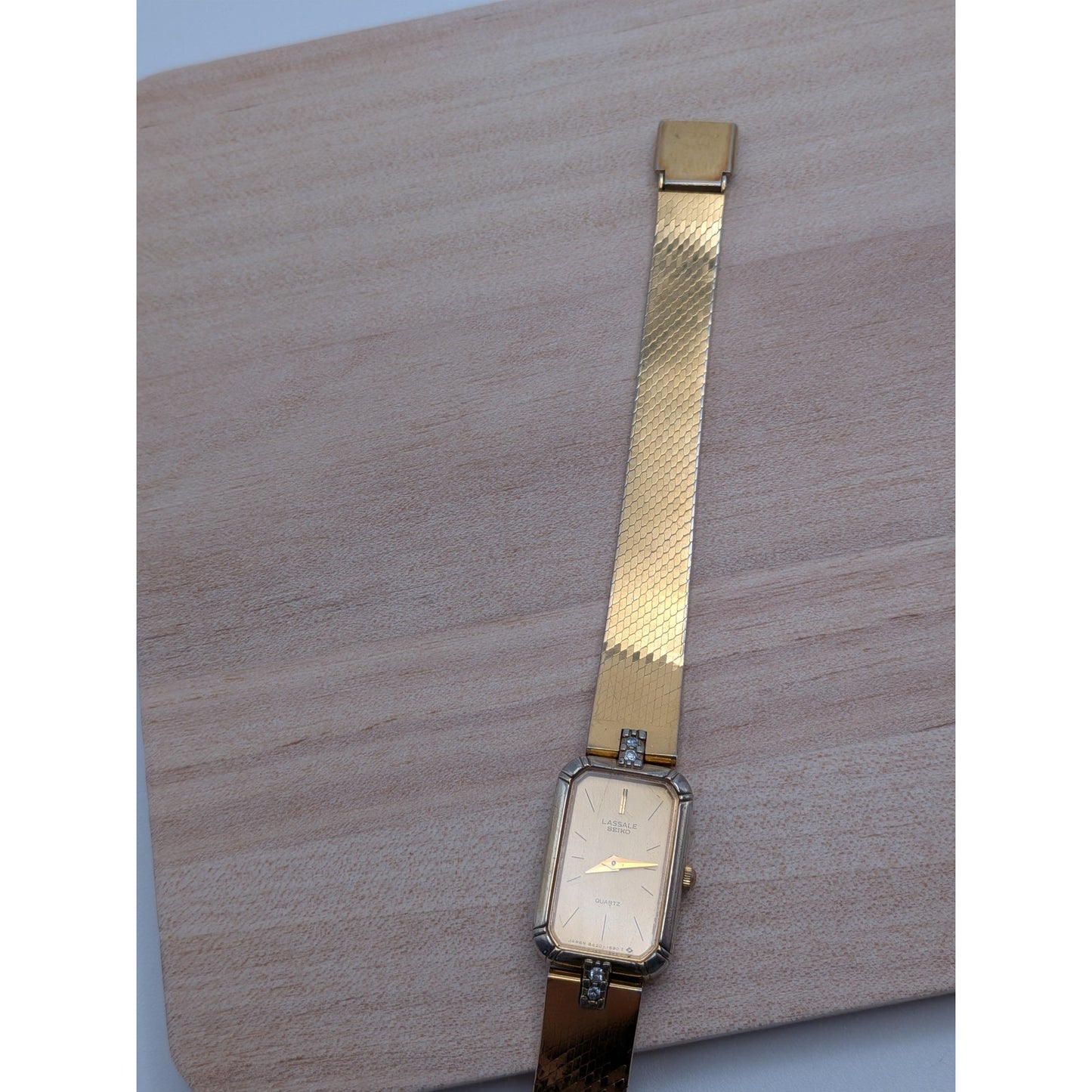 Vintage Seiko Lassale Quartz Gold Tone Watch 6.5in Working