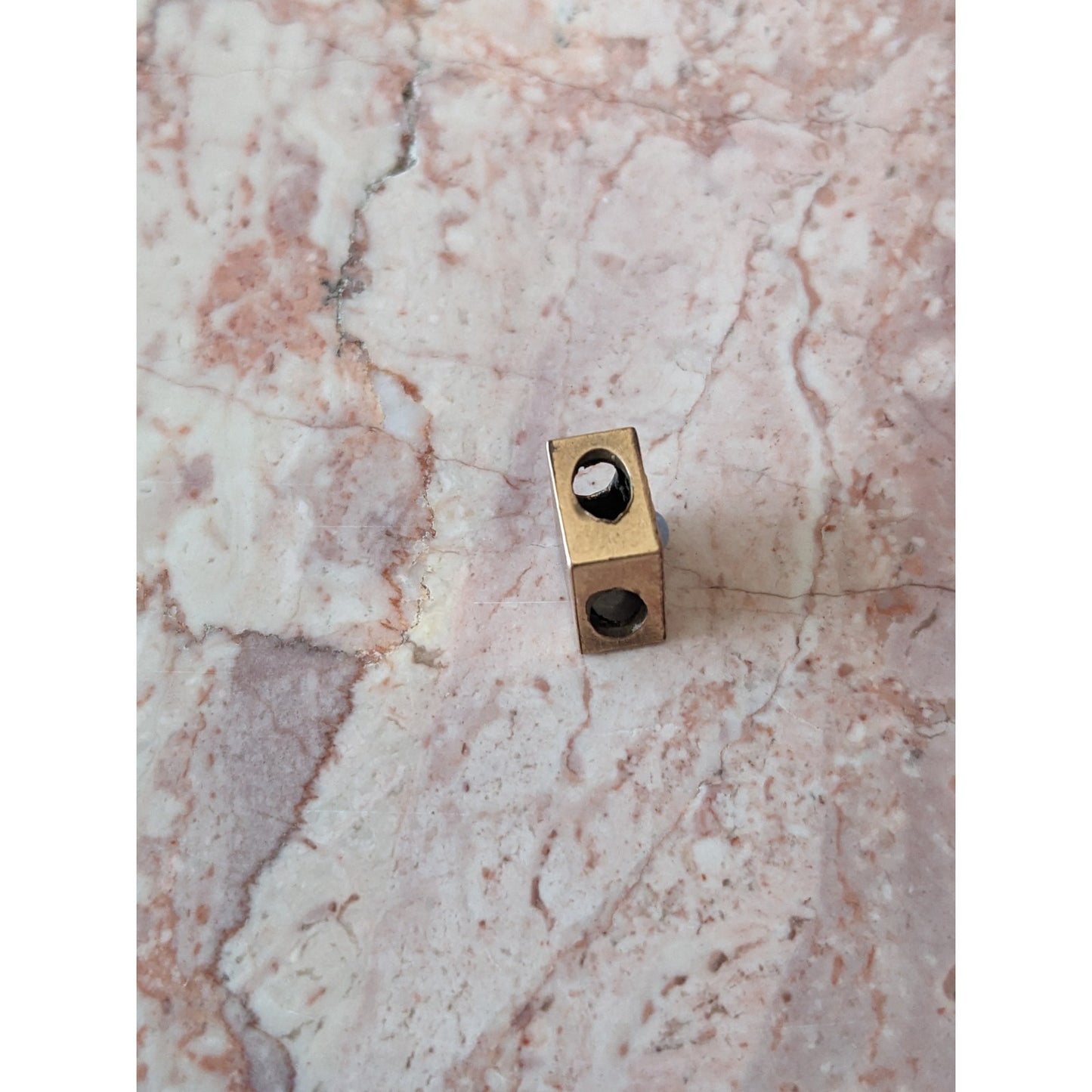 Vintage Unmarked 10k Gold Dainty Mini Rhombus Shaped Slider Charm