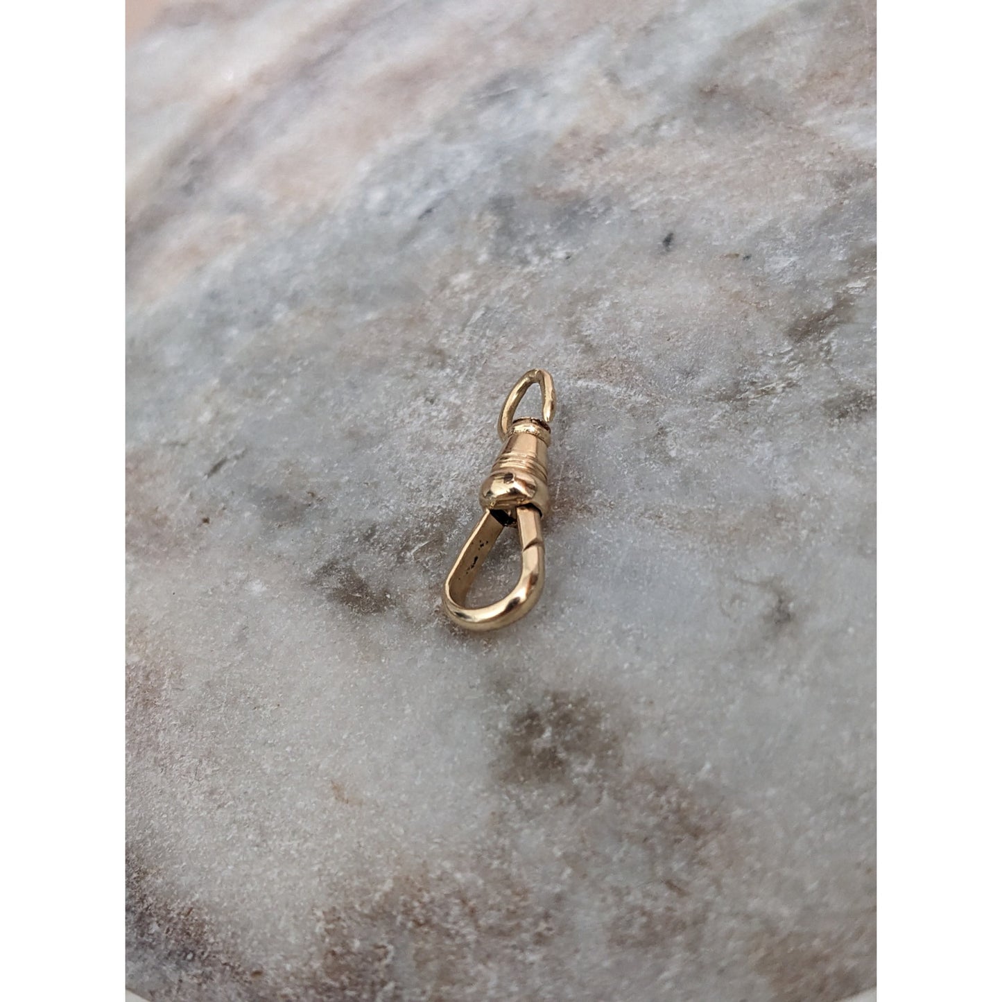 Very Old Victorian 14k Yellow Gold Swivel Dog Clip Clasp