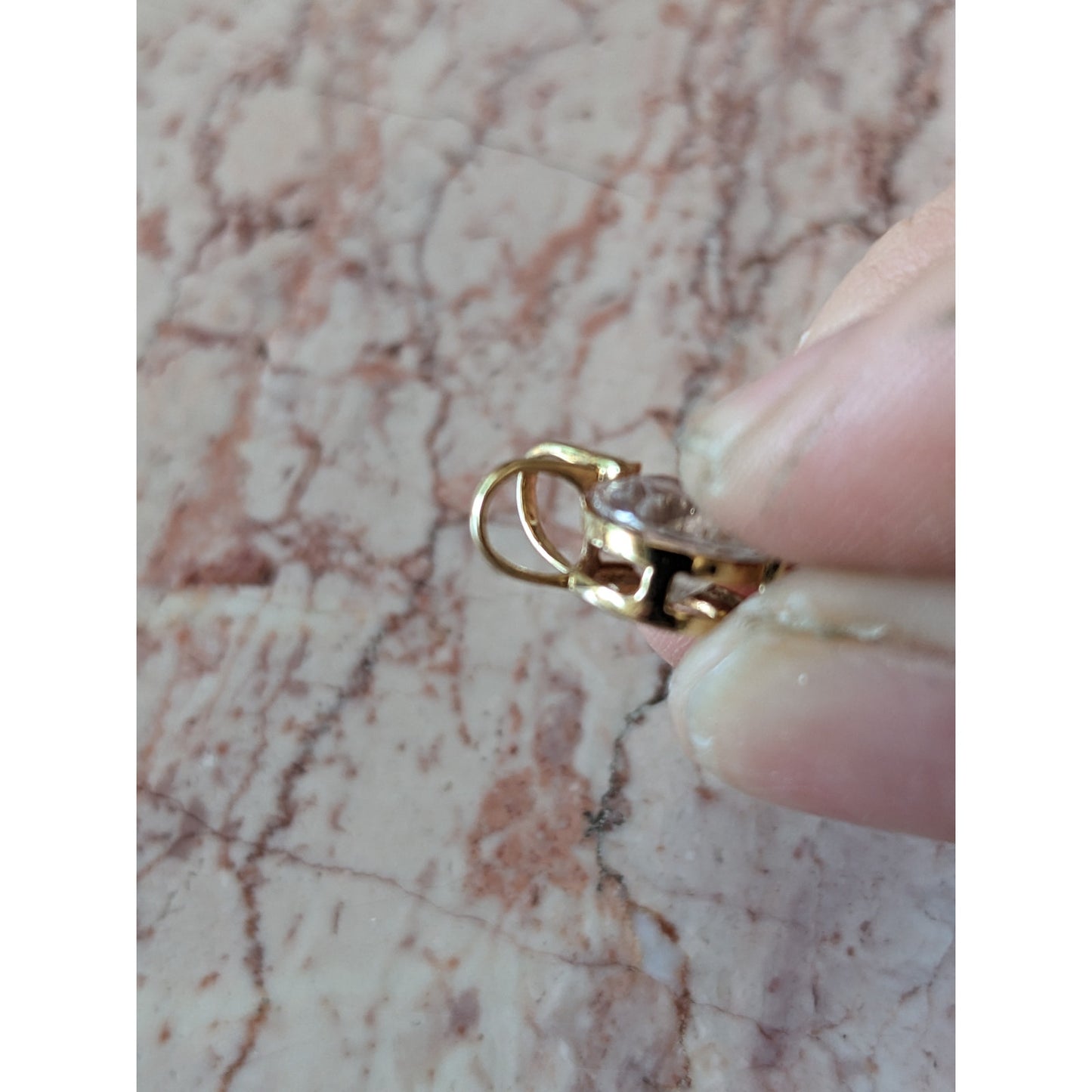 Estate 14k Yellow Gold Tiny White CZ Solitaire Pendant