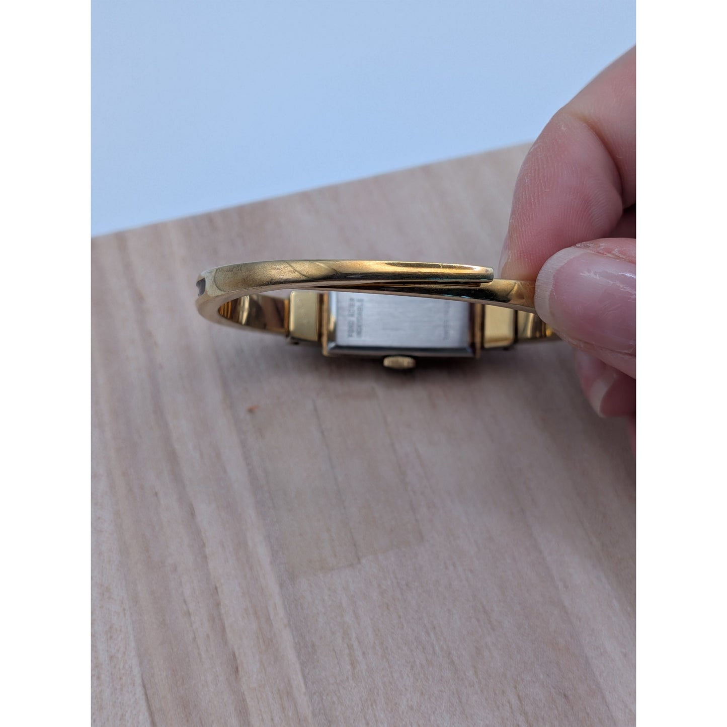 Vintage Ritma Gold Tone Peekaboo Manual Watch Black Enamel Anchor & Flowers
