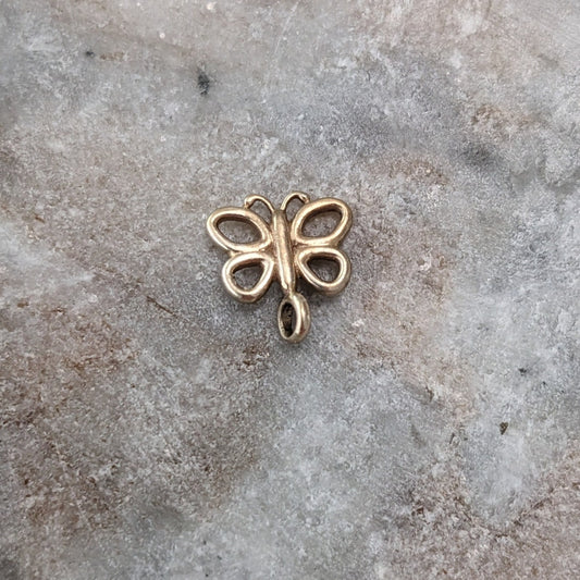Vintage 14k Unmarked SUPER TINY Butterfly Charm Finding