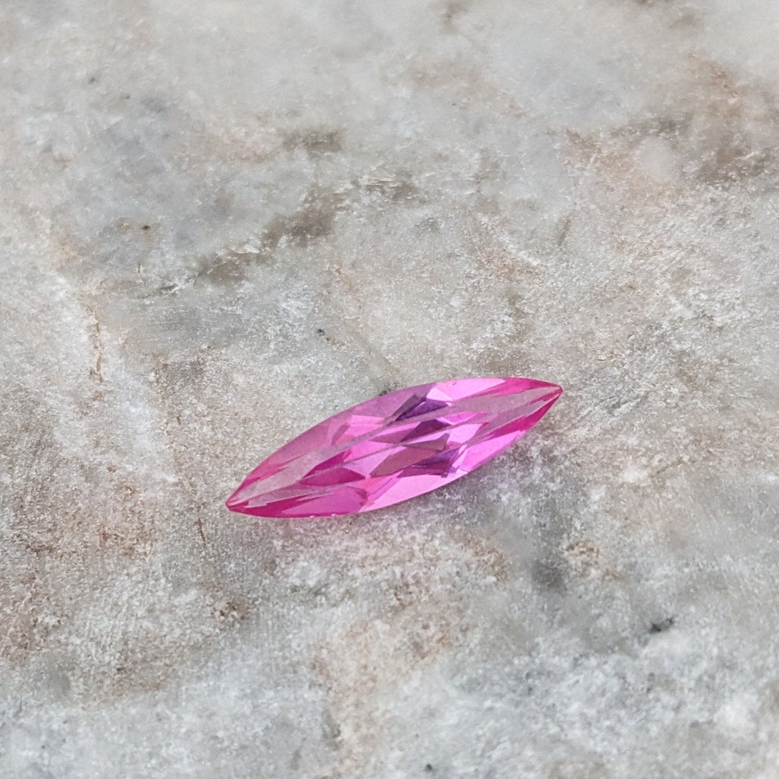 Vintage Lab Created Russian Pink Ruby in Marquise Cut 5mm x 21.5mm