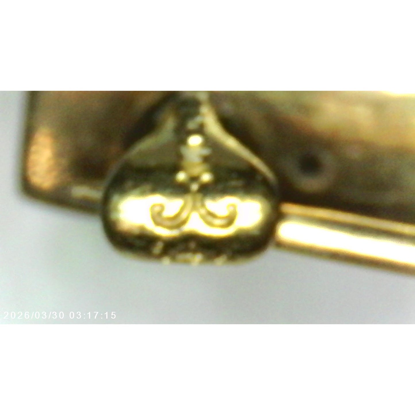 Vintage 14k White & Yellow Gold Bar Brooch with Blue Sapphire