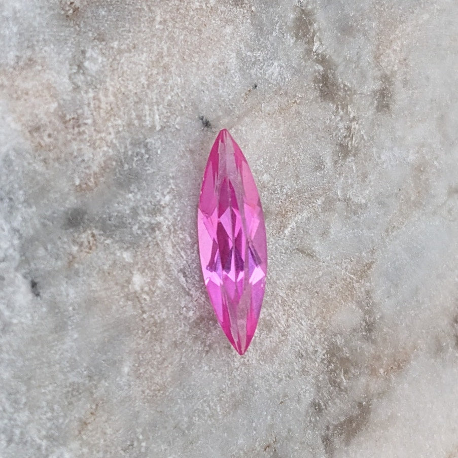 Vintage Lab Created Russian Pink Ruby in Marquise Cut 5mm x 21.5mm