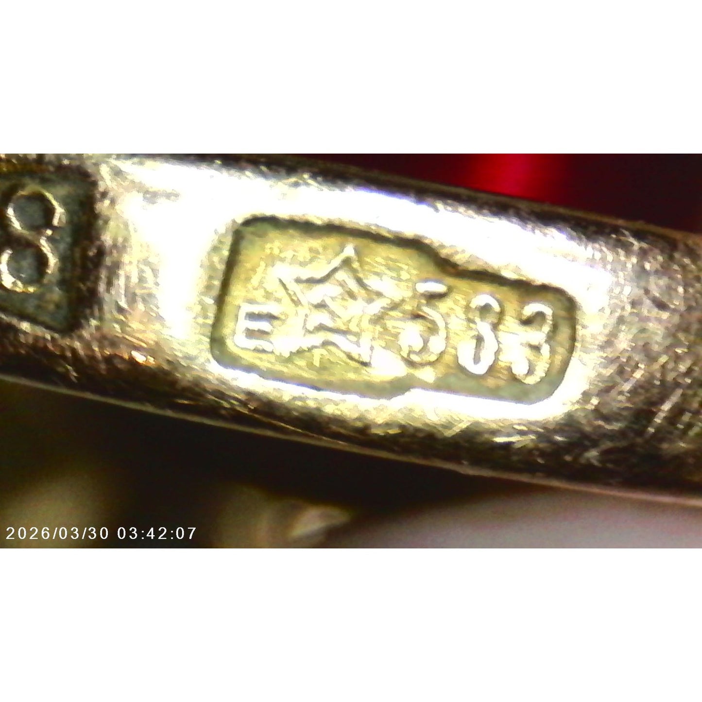 Vintage USSR 14k 1950s Gold Cocktail Abstract Ring with Lab Rubies Size 8.25