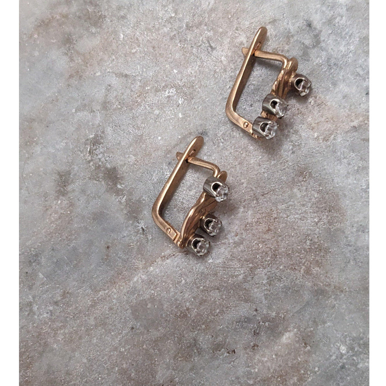 Vintage 1980s 14k Gold With Accent Stones Earrings