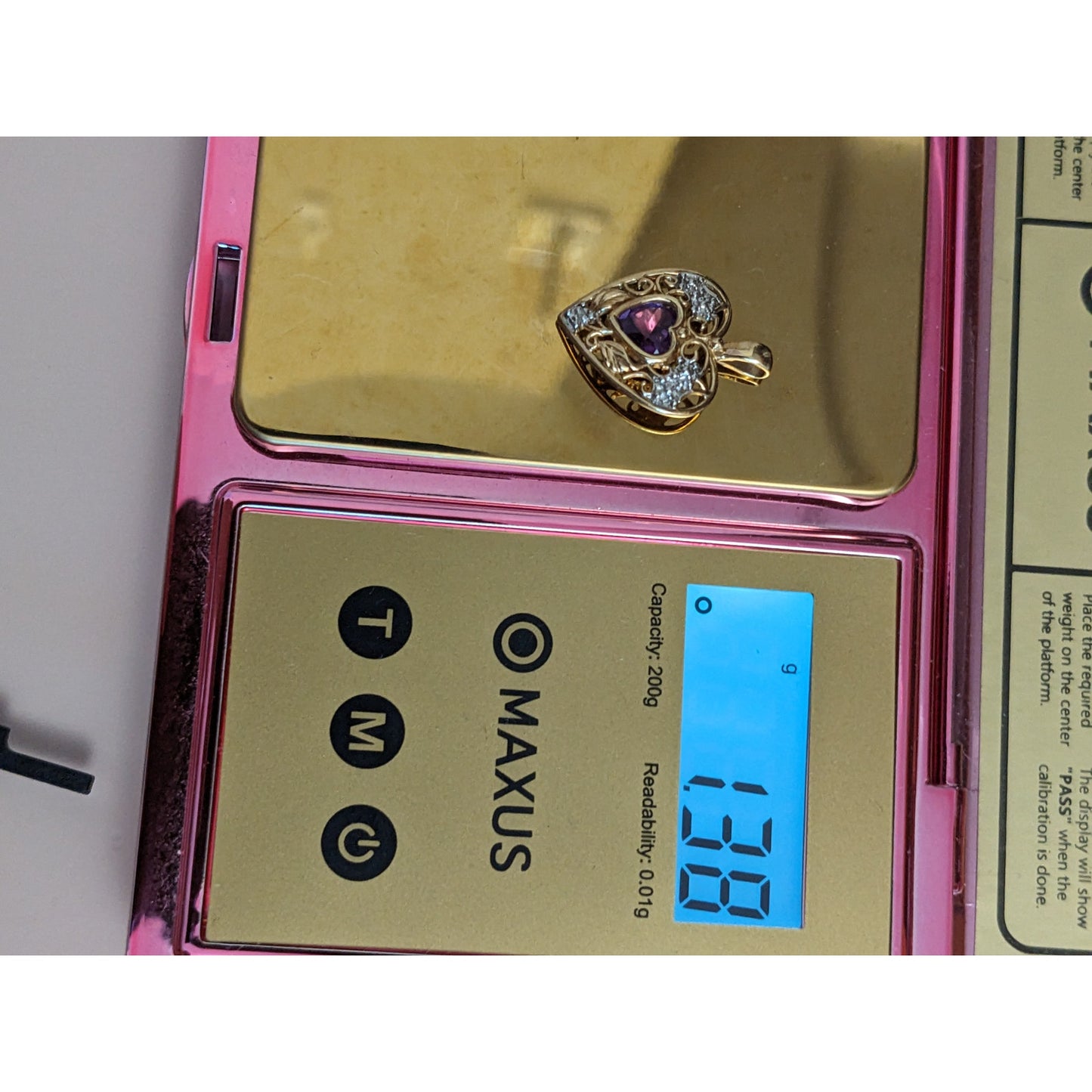 Estate 10k Yellow and White Gold with Filigree Design Heart Pendant