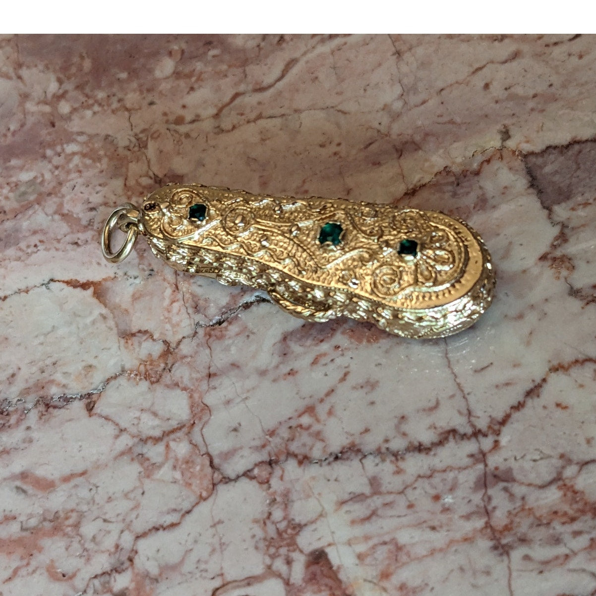 Vintage Unmarked 14k Intricate Violin Case Locket Movable Violin Charm Pendant