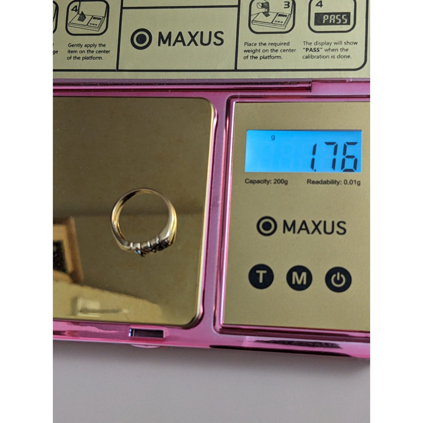 Vintage 14k Yellow Gold "LOVE" Dainty Diamond Accent Ring Size 4.5 US