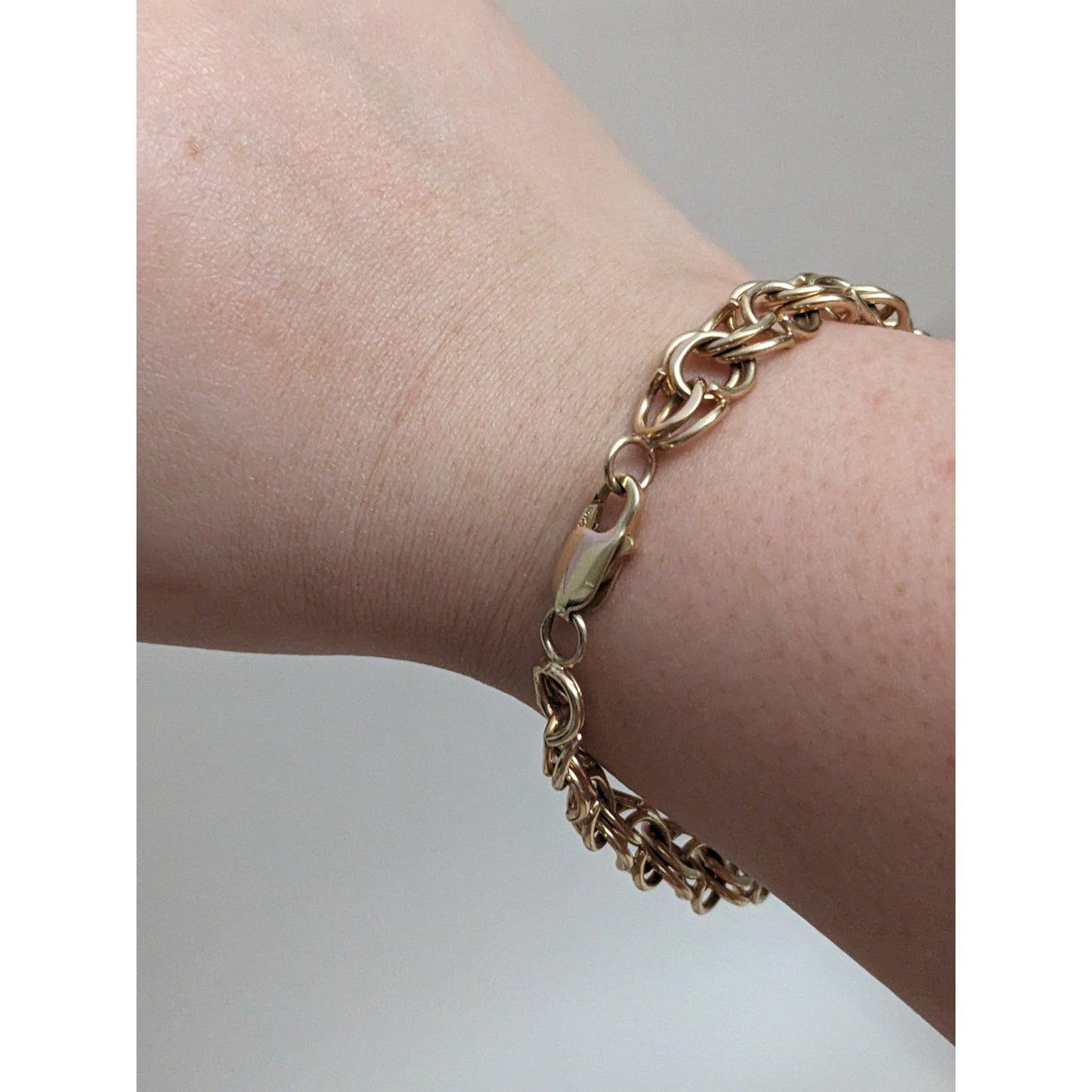 Vintage 14k Yellow Gold Hefty Double Curb Link Bracelet 8in ~26.4g
