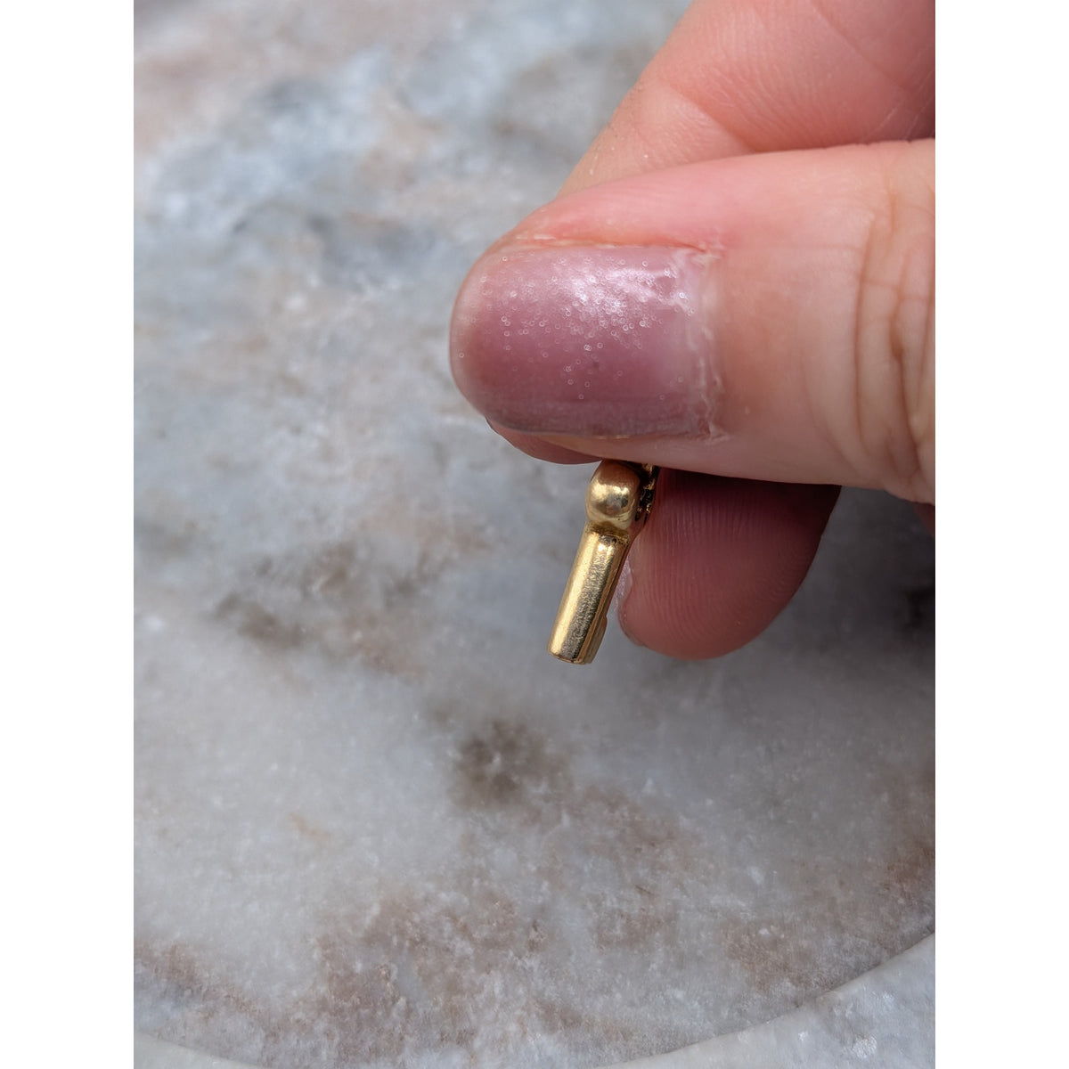 Vintage Unmarked 18k Solid Gold 3D Hollow Key Charm