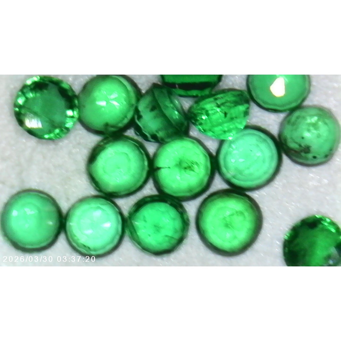Round Cut 1.5mm Natural Emeralds Lot About 1.8 carats Total (~60 pieces)