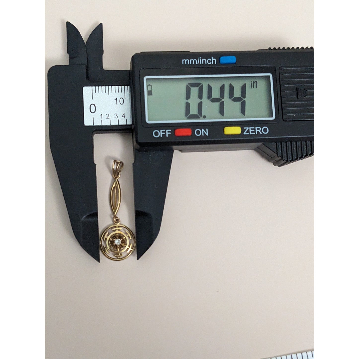 Victorian 10k Yellow Gold Lavaliere Pendant with Tiny Diamond