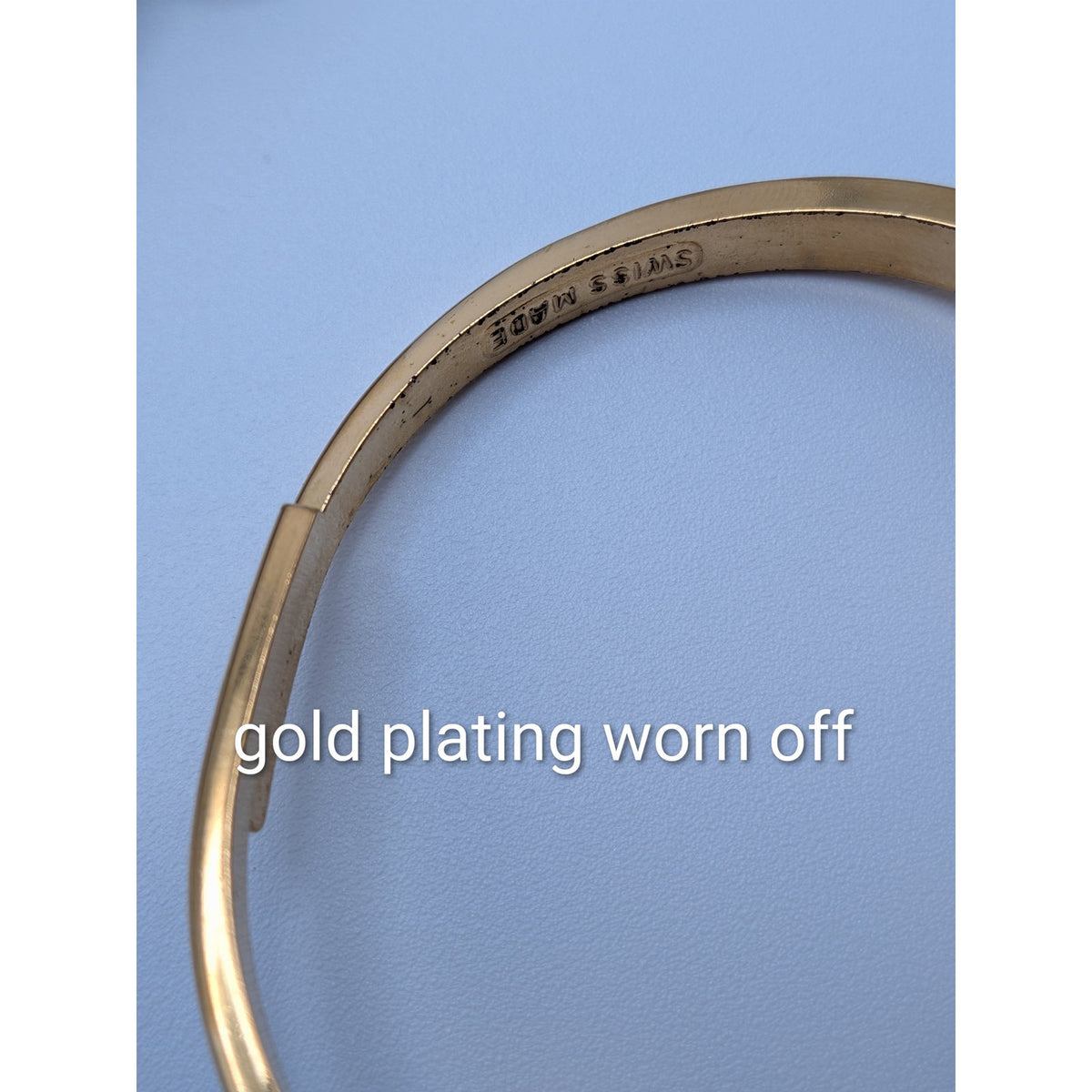 FLAW Vintage Andre Mouche Gold Tone Peekaboo Watch Green Orchid Theme