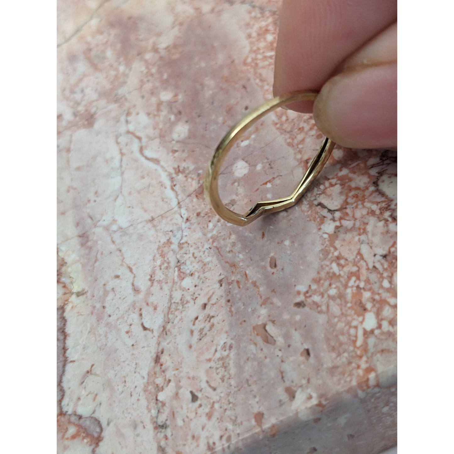 Estate 14k Yellow Gold Chevron V Shaped Ring Size 7 1.53mm
