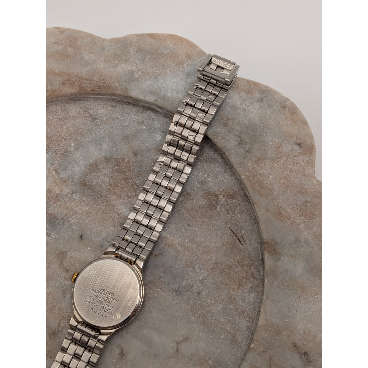 FLAW Vintage 1990s Seiko 4N21-0960 Two Tone Quartz Watch