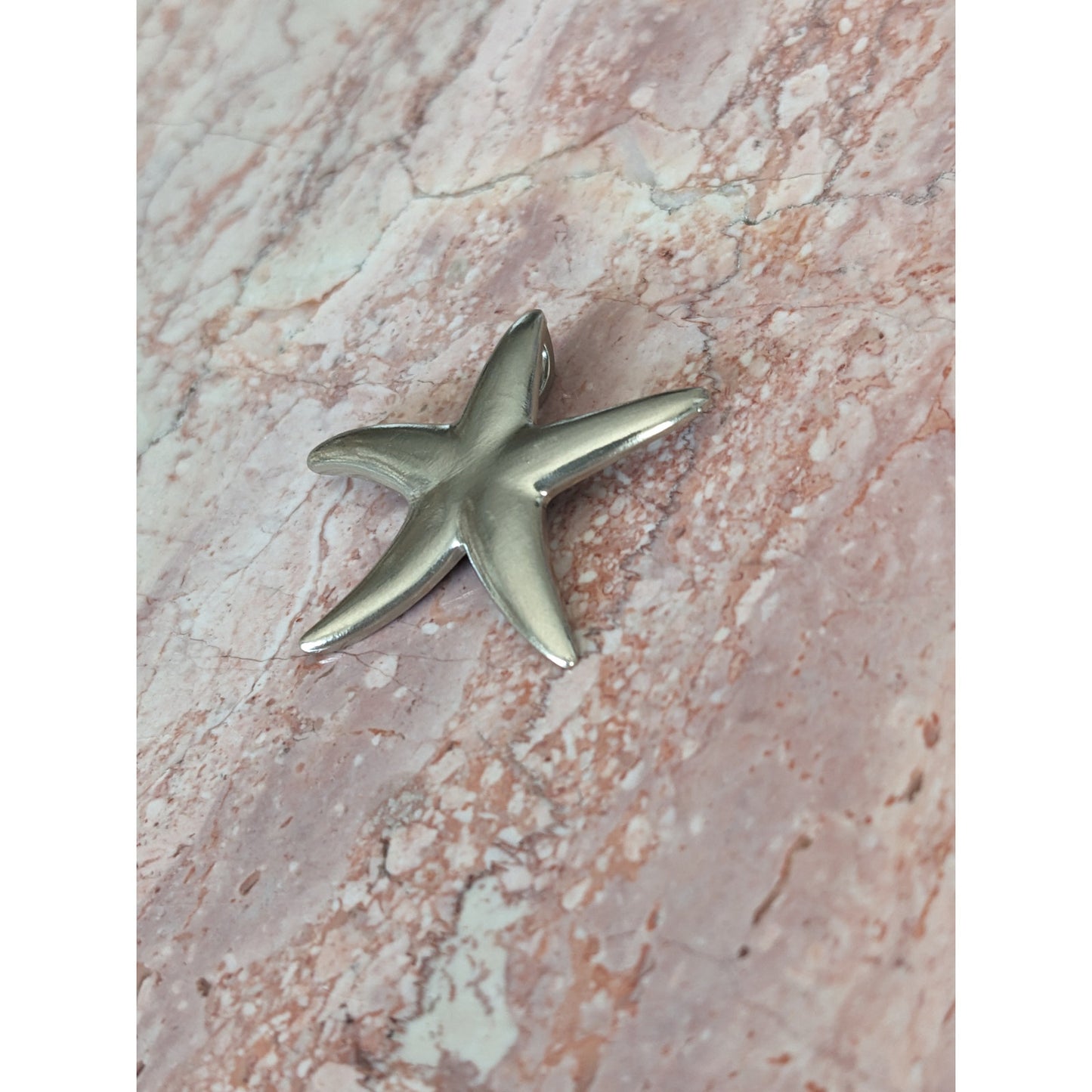 Vintage 14k White Gold Starfish Slide Pendant Charm