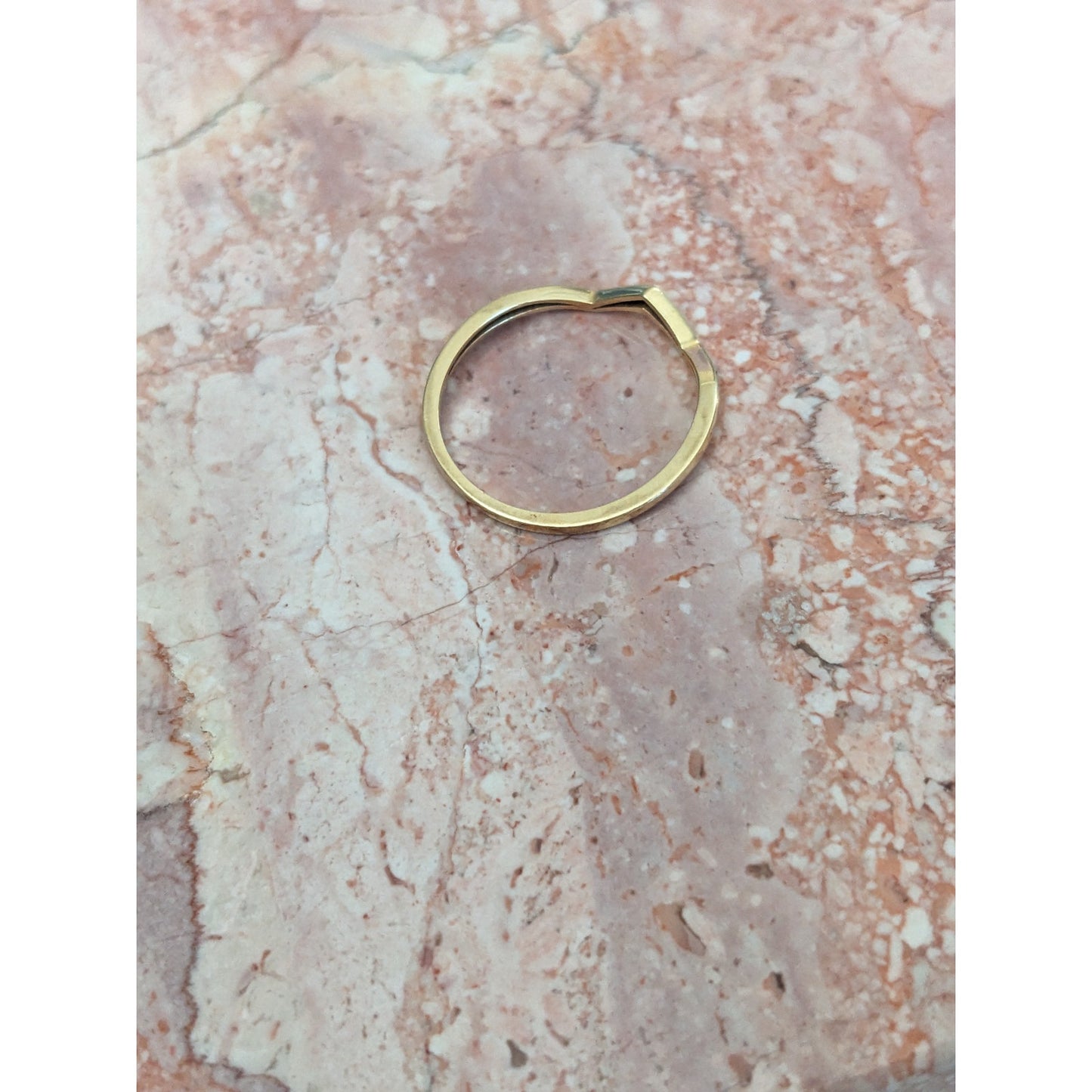 Estate 14k Yellow Gold Chevron V Shaped Ring Size 7 1.53mm