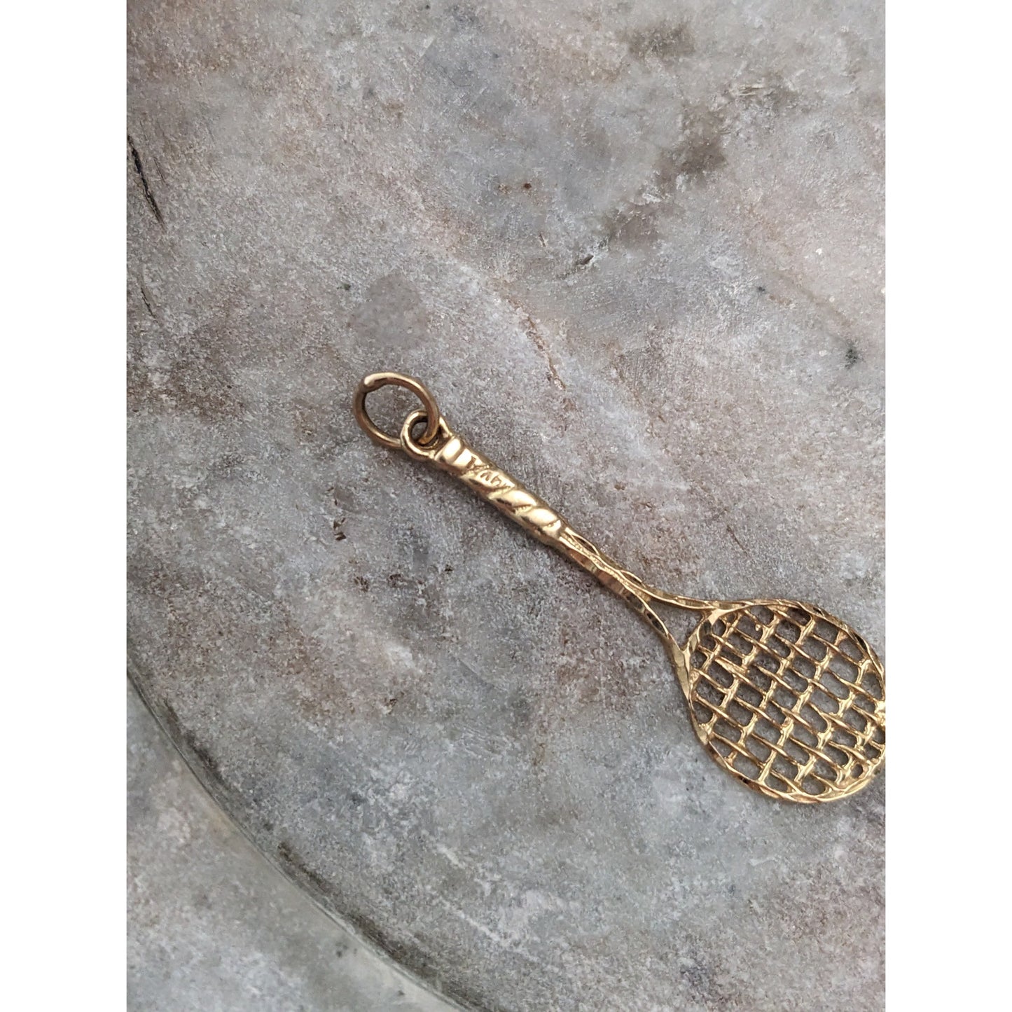Vintage 14k Yellow Gold Tennis Racquet Charm