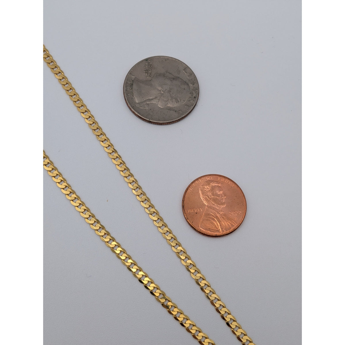 Estate 14k Yellow Gold Flat Curb Chain 16in 3.2mm