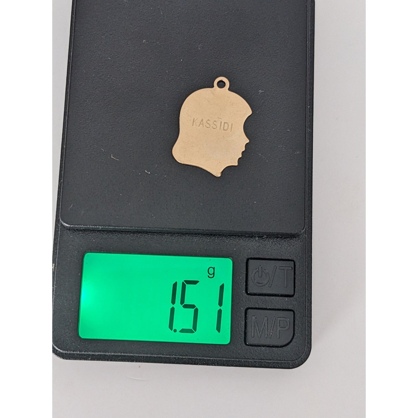 Vintage 14k Yellow Gold Flat Girl Silhouette Engraved "KASSIDY" & "4-4-92" Charm