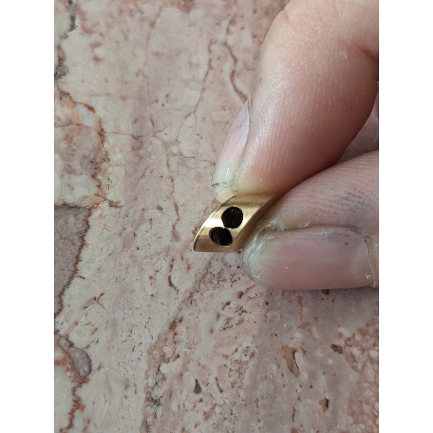 Vintage Unmarked 10k Gold Slider Charm with Faux White Opal and Pearls