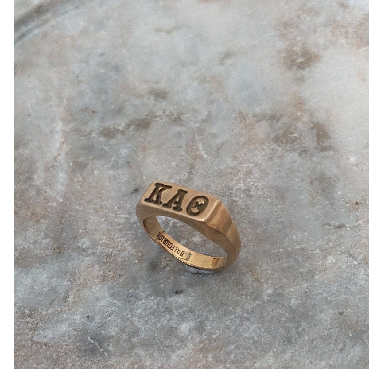 Vintage 10k Yellow Gold Kappa Alpha Theta Ring Size 4