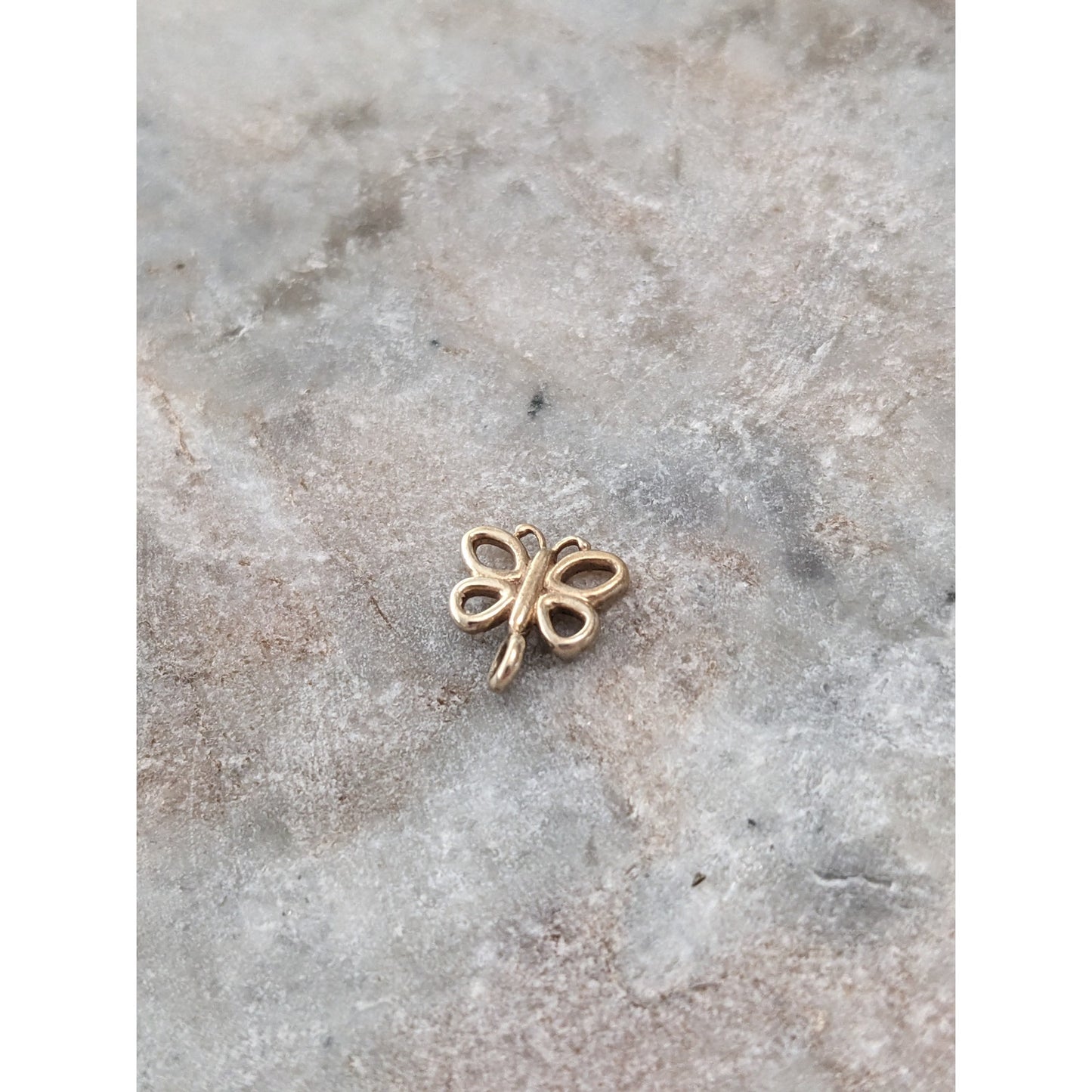 Vintage 14k Unmarked SUPER TINY Butterfly Charm Finding