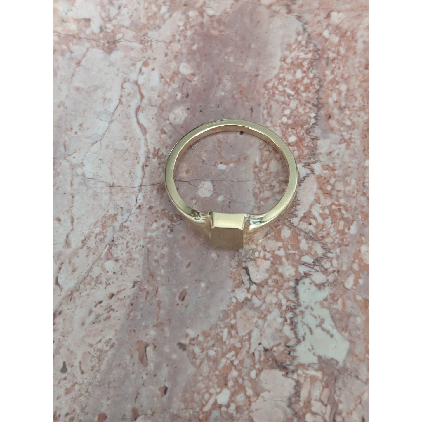 Vintage 14k Yellow Gold Blank Rectangle Signet Ring Size 7