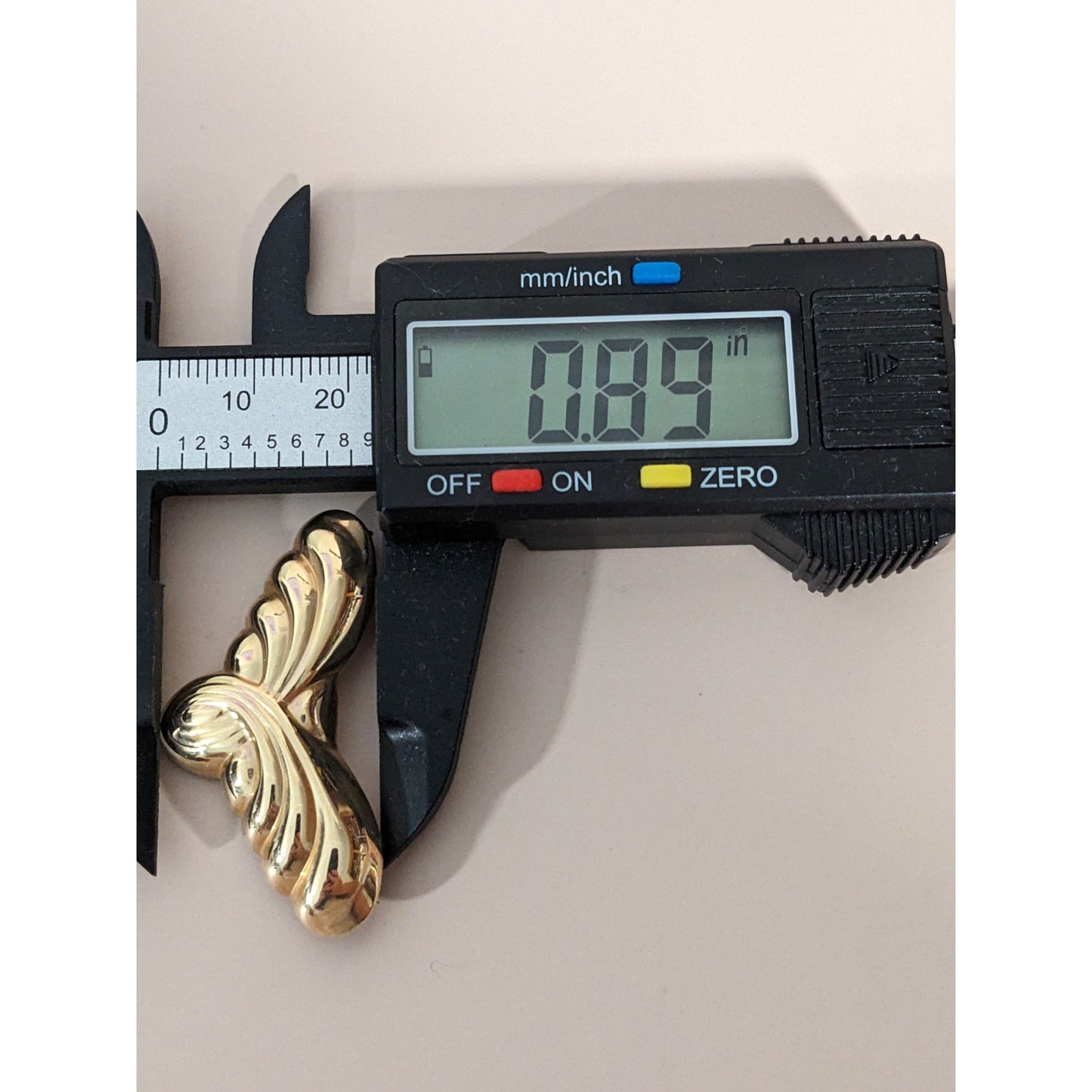 Vintage 14K Yellow Gold Angel Wing Slide Charm Pendant