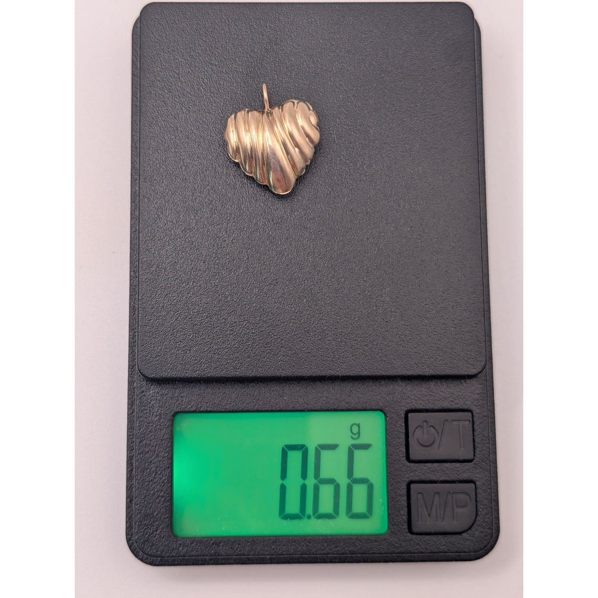 Vintage 14k Solid Yellow Gold 3D Hollow Sculpted Heart Charm